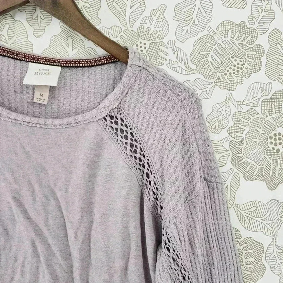 Knox Rose Cut out Crewneck Knit Sweater Women's M Lavender - Picture 3 of 8